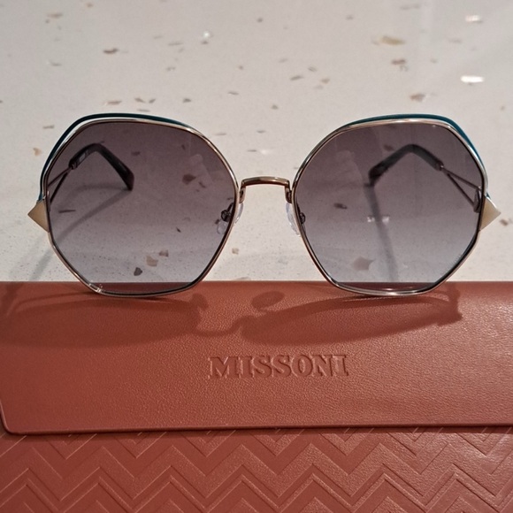 Missoni Accessories - Missoni sunglasses: gold & teal metallic round frame